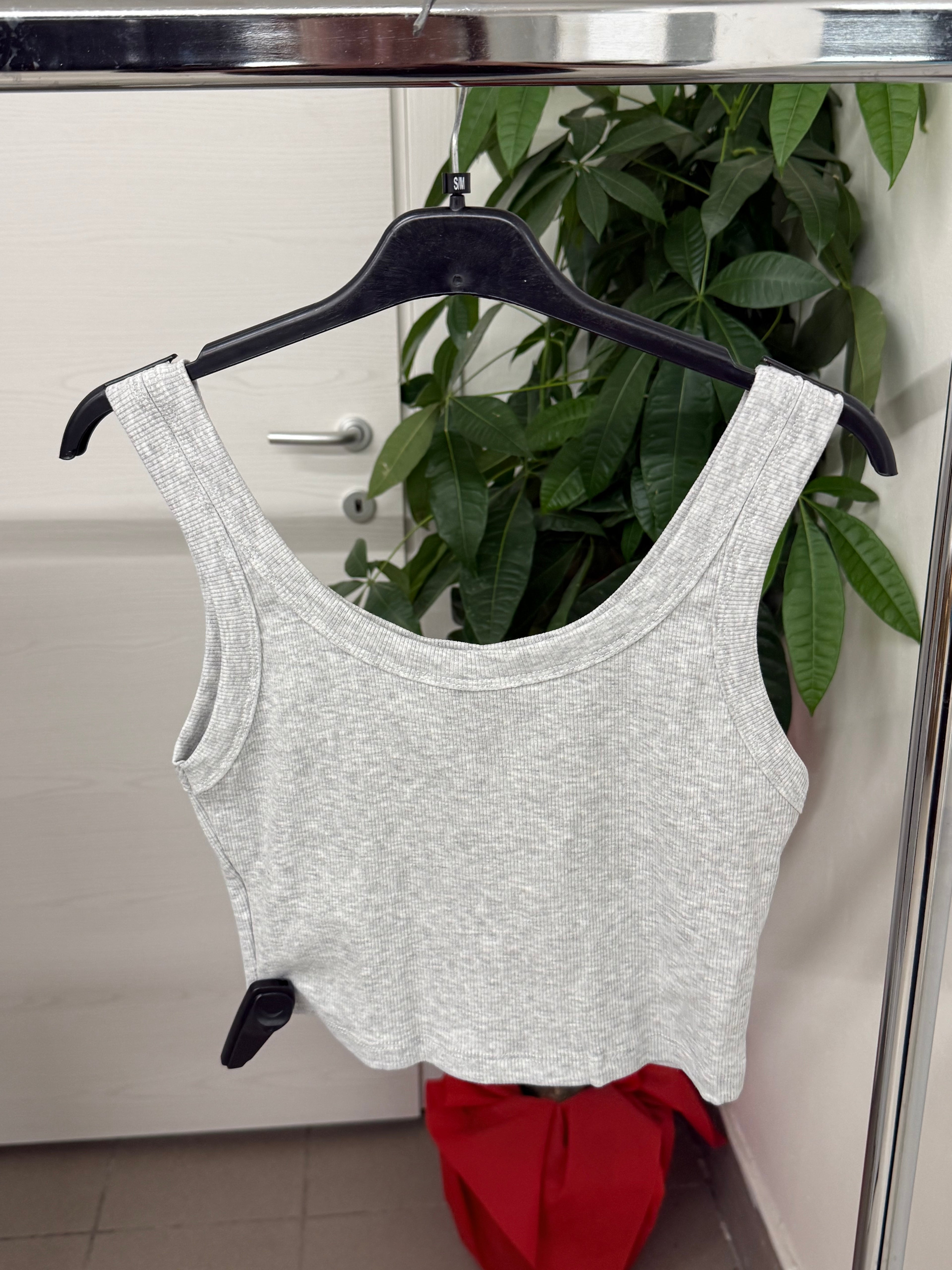 Canotta in cotone a costine crop LUMINA FGD MODA