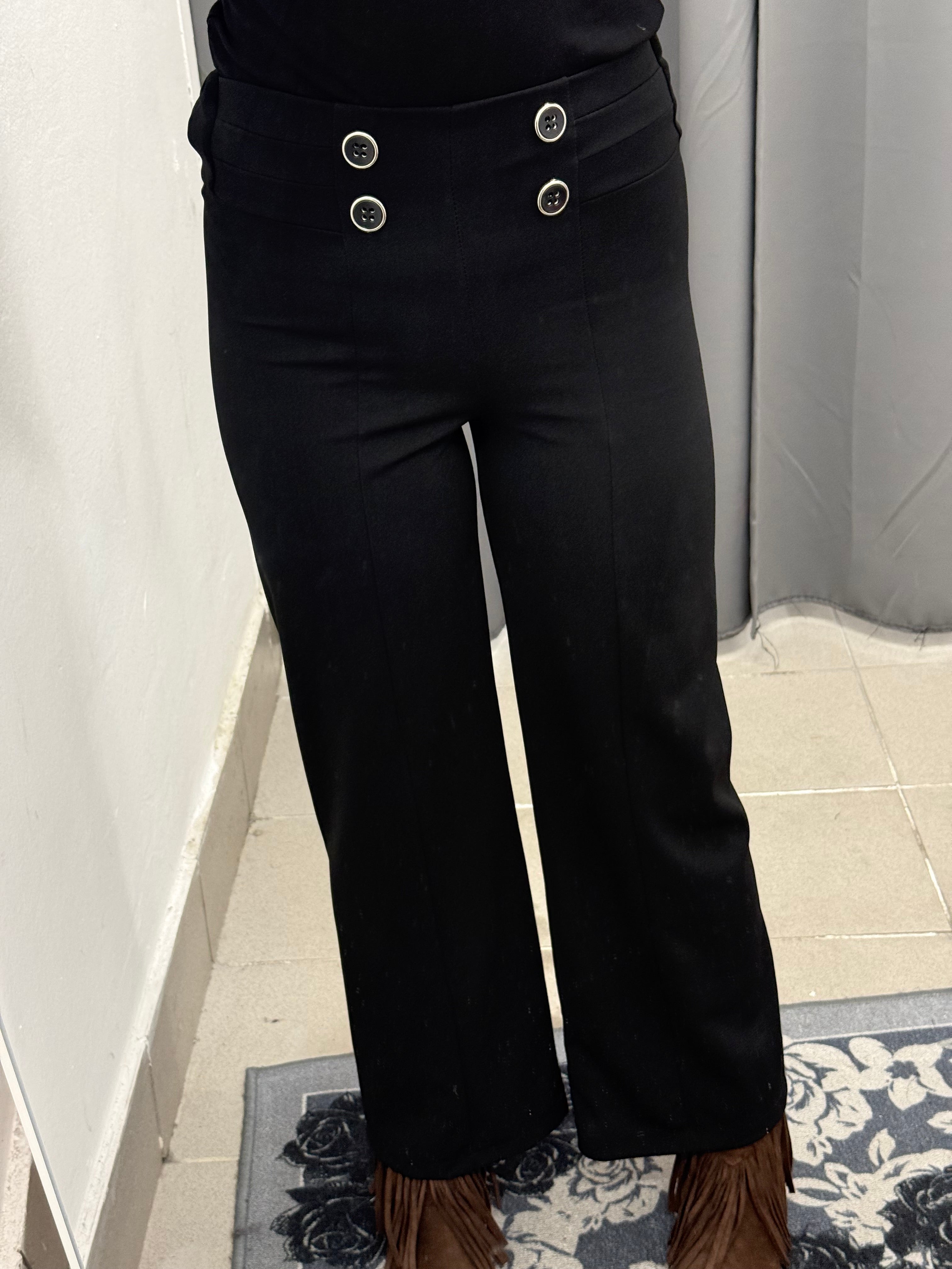 Pantaloni A Palazzo Con Bottoni Stile Sailor FGD MODA