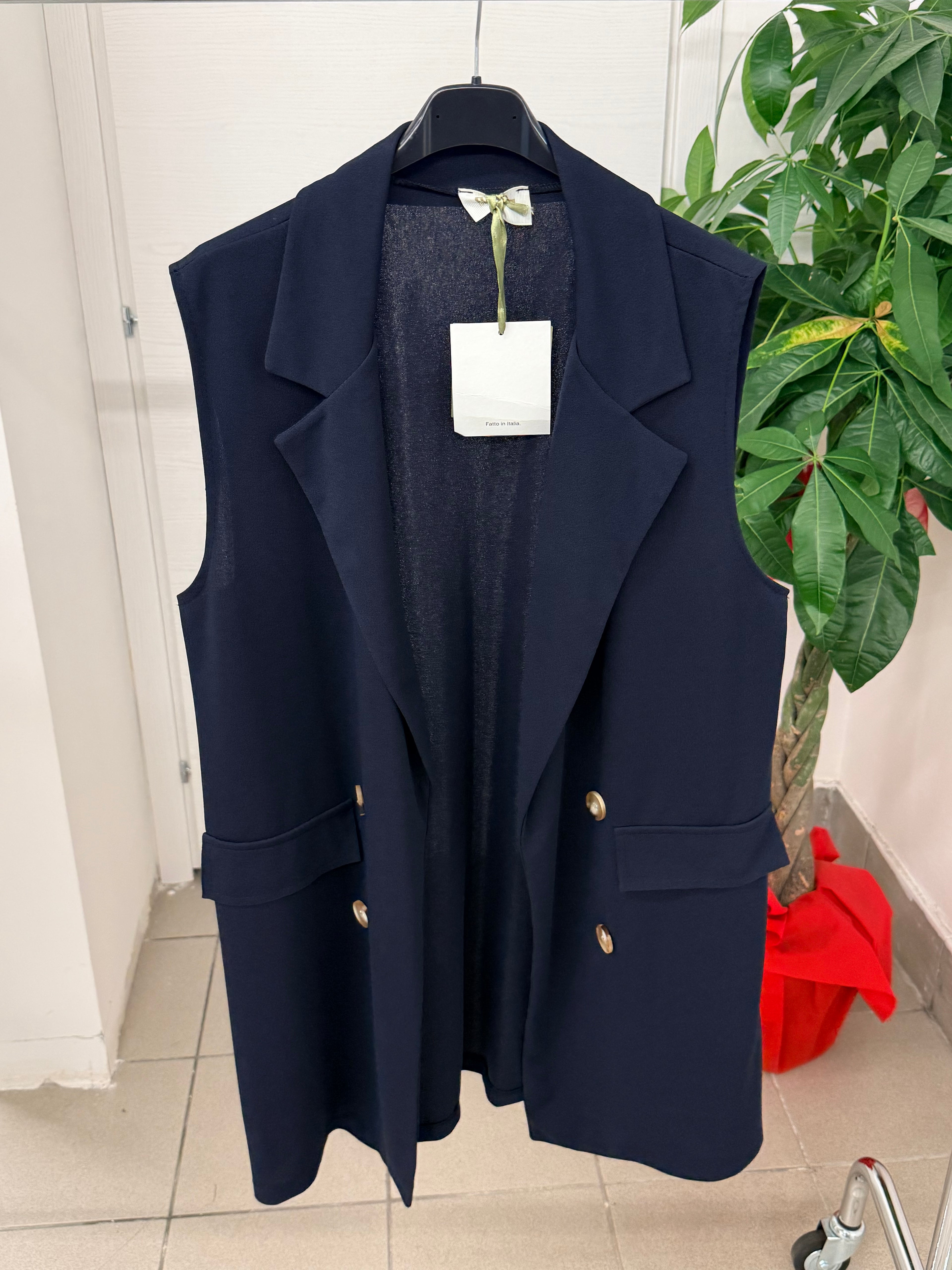 Gilet lungo tinta unita FGD MODA