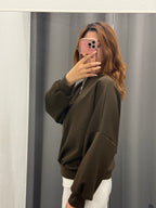 Felpa Over Fit Con Zip FGD MODA