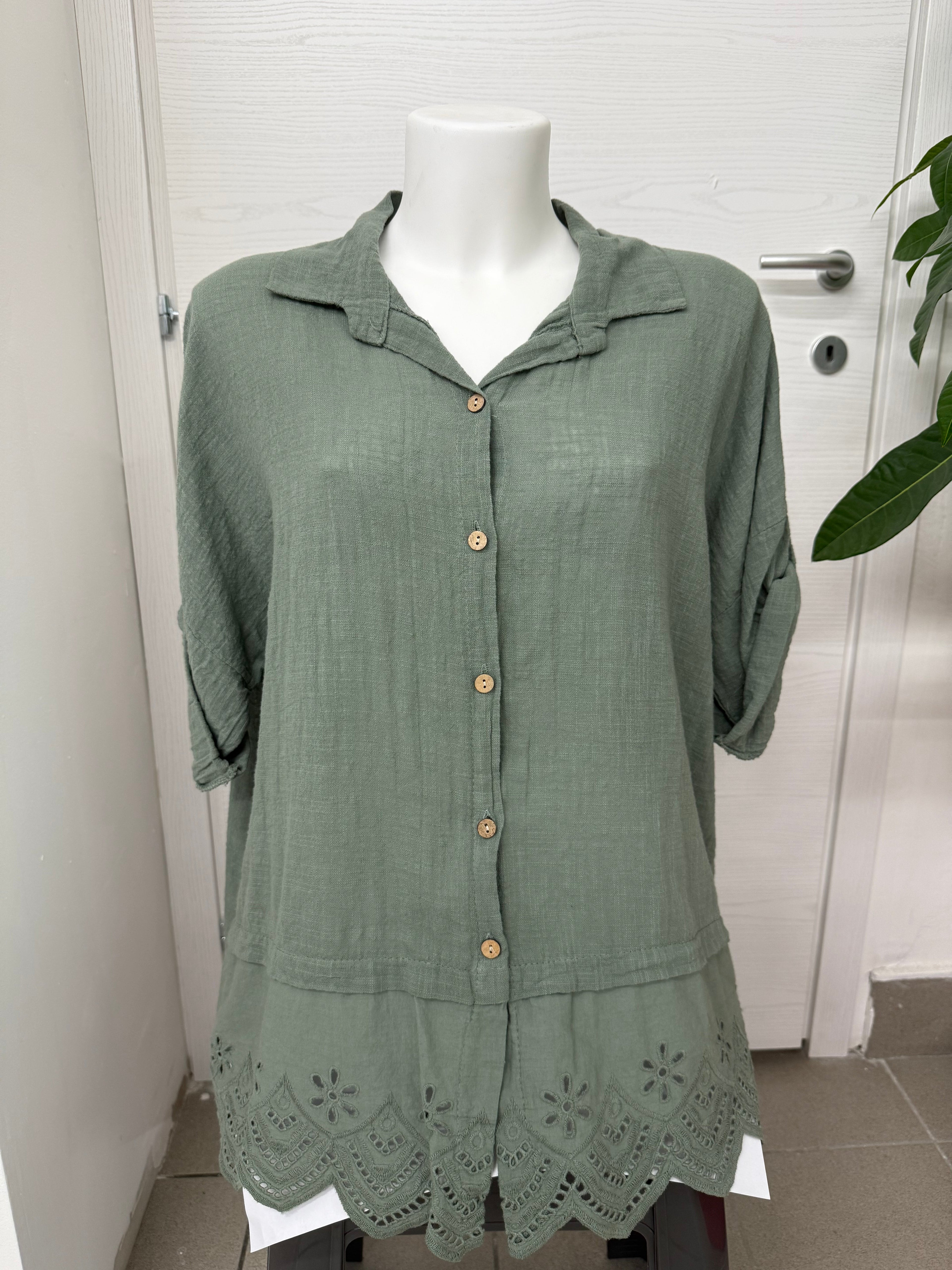 Blusa con bordo sangallo FGD MODA