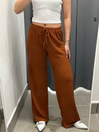 Pantaloni a Palazzo Effetto Gofrato FGD MODA