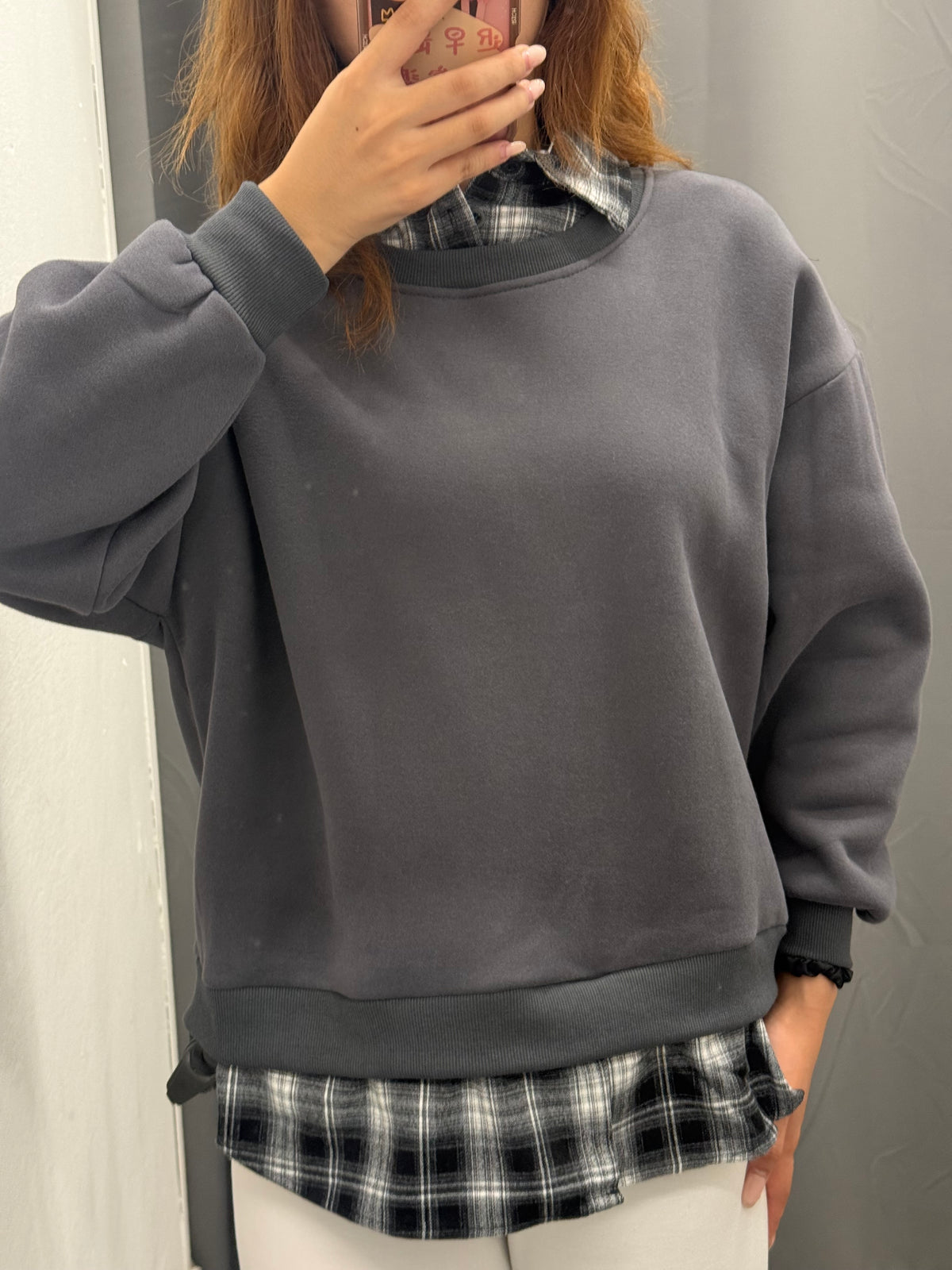 Felpa Misto Camicia Scozzese Felpata FGD MODA