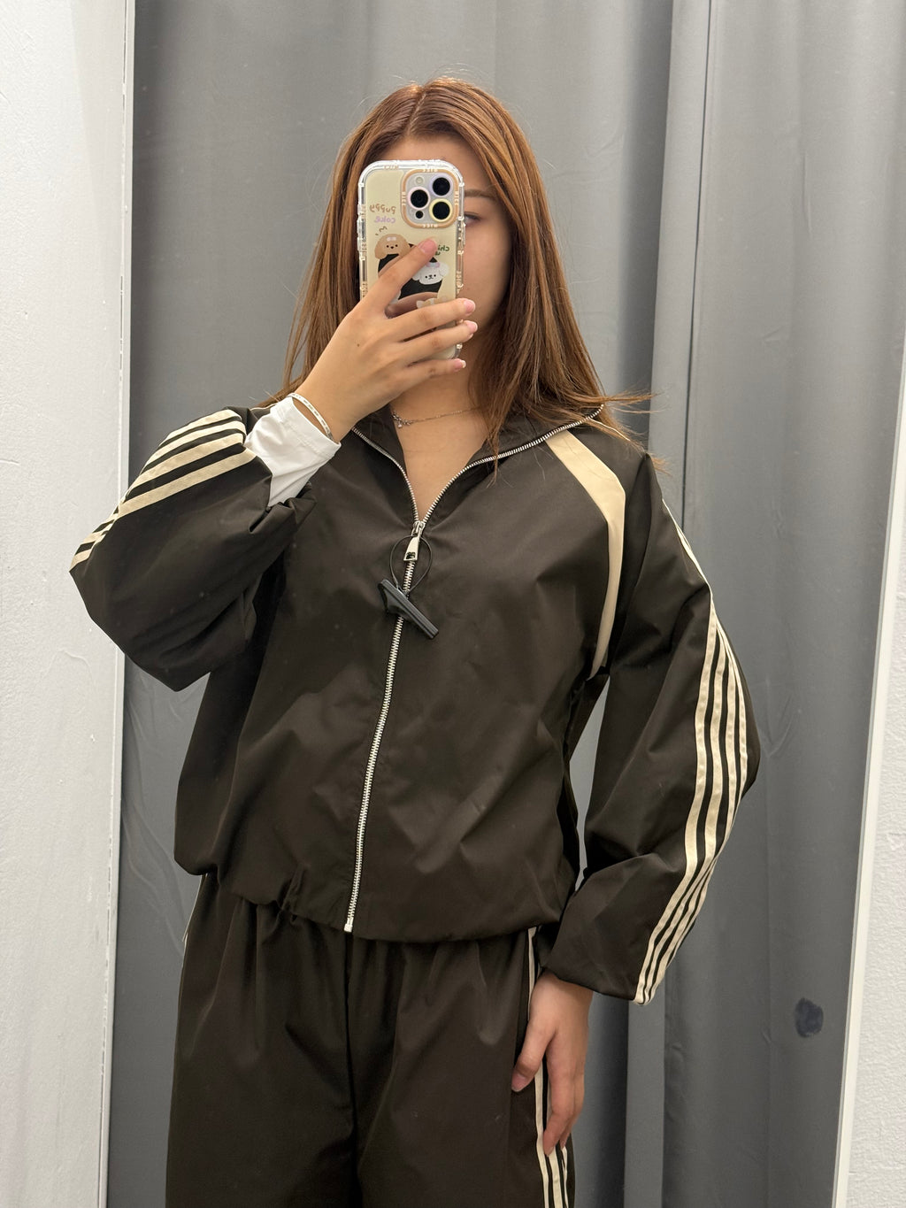 Set Coordinato Acetato Giacca E Pantaloni Con Coulisse Con Strisce Laterali FGD MODA