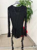 Abito body corto a maniche lunghe in pizzo con rouches FGD MODA