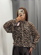 Blusa Leopardata Con Maniche A Palloncino FGD MODA