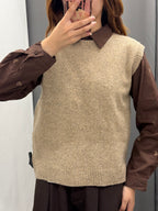 Gilet In Maglia Tinta Unita FGD MODA