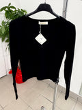 Magliettina corta a costine con scollo a V FGD MODA