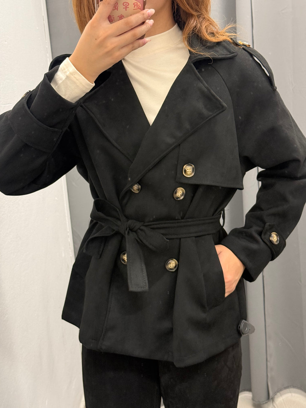 Trench Corto In Camoscio Con Cinta FGD MODA