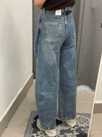 Jeans Barrel Effetto Doppio Strato F194 FGD MODA