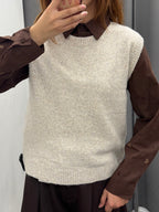 Gilet In Maglia Tinta Unita FGD MODA