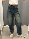 Jeans Barrel con Brillantini Fino a Taglia 52 G385 FGD MODA
