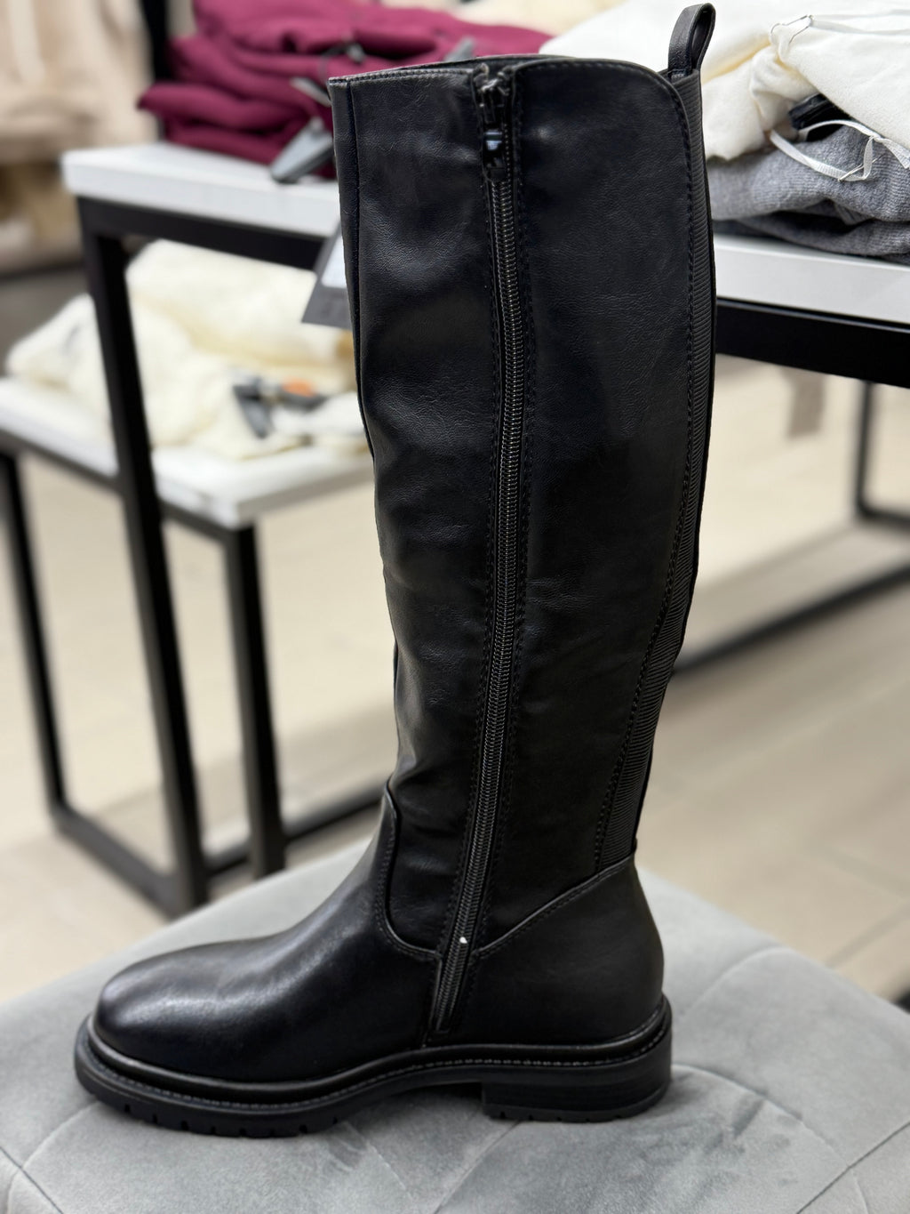 Stivali in ecopelle alti tacco 3cm FGD MODA