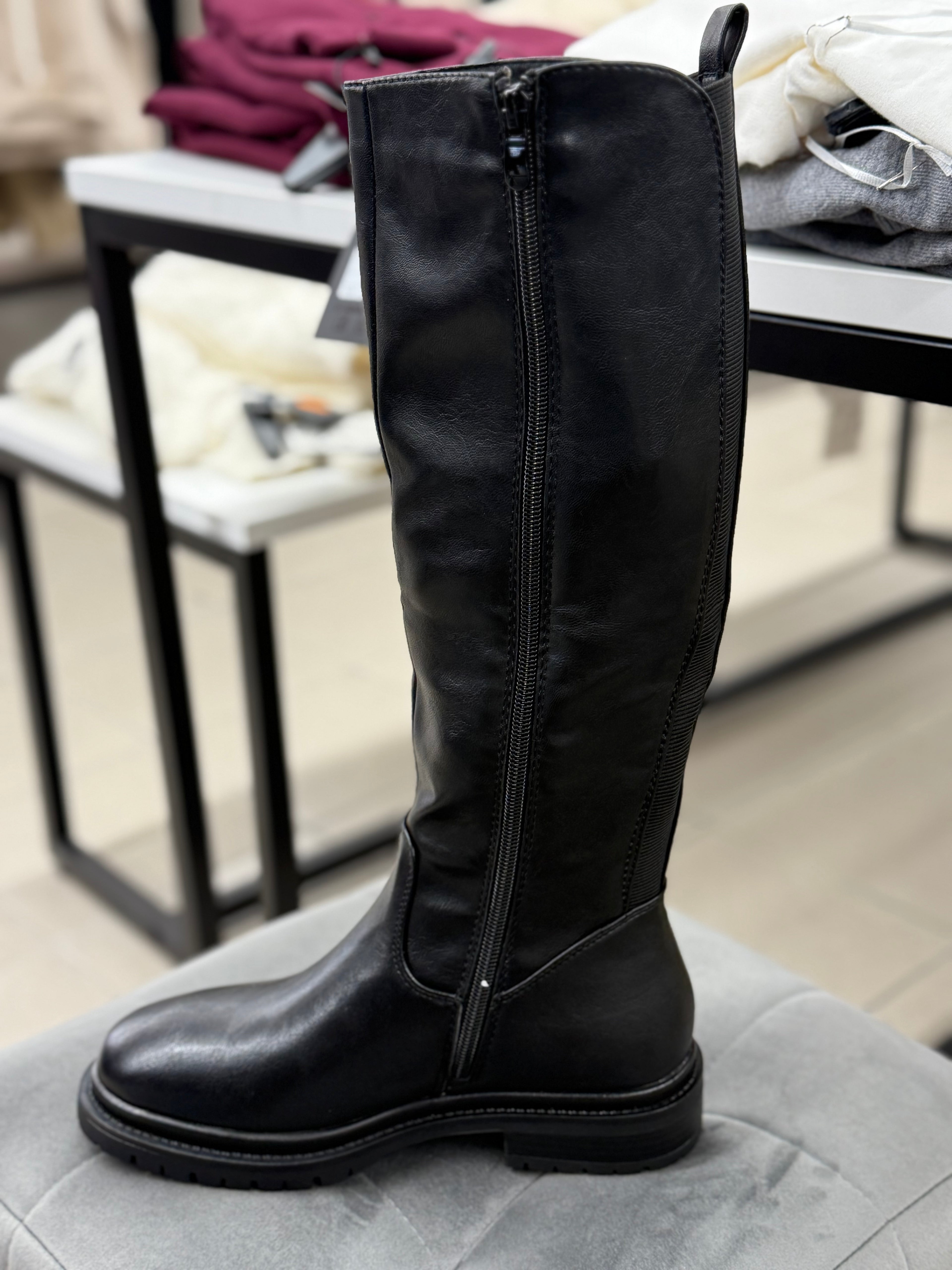 Stivali in ecopelle alti tacco 3cm FGD MODA