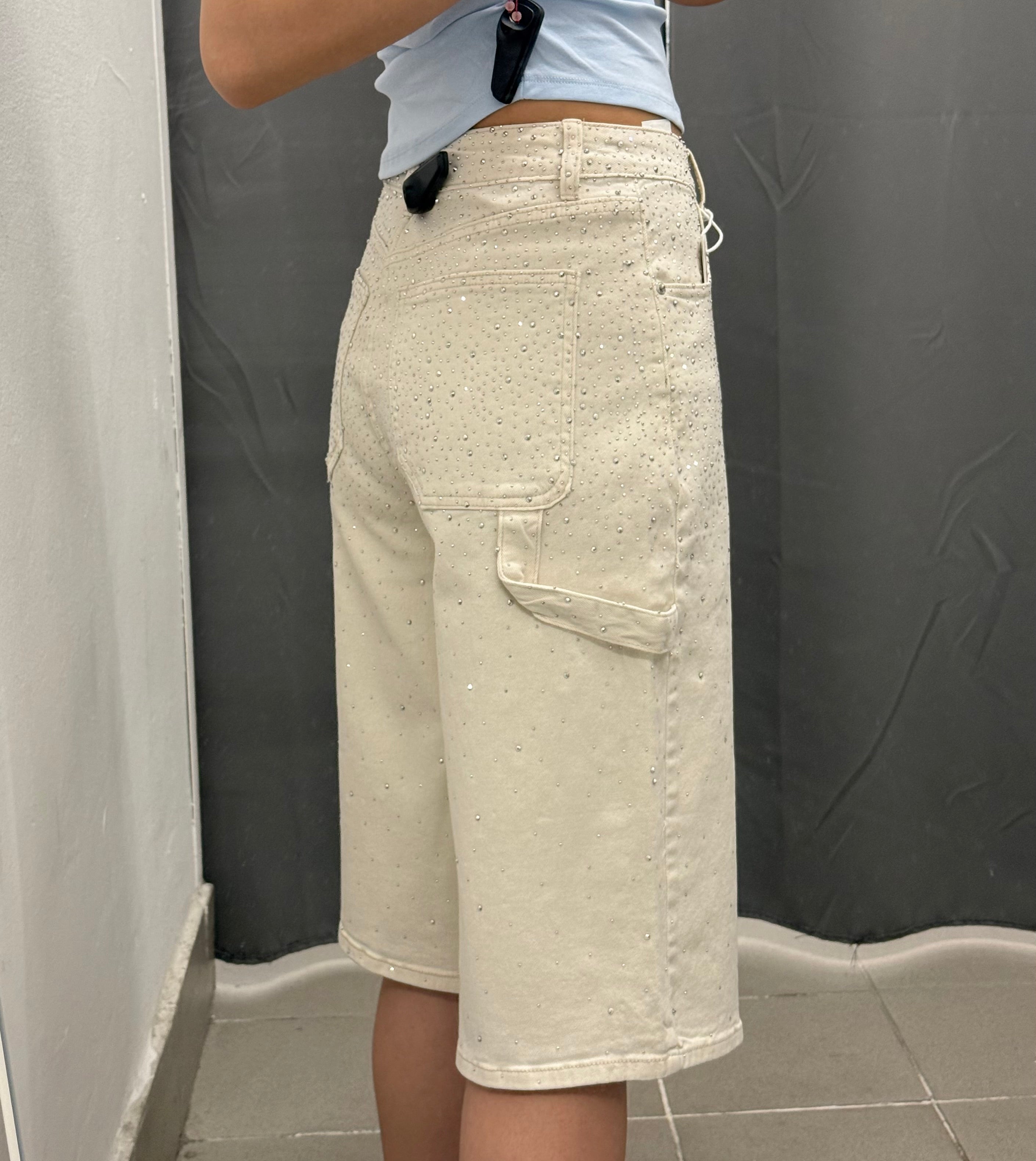 Bermuda di Jeans con Brillantini YW1571 FGD MODA