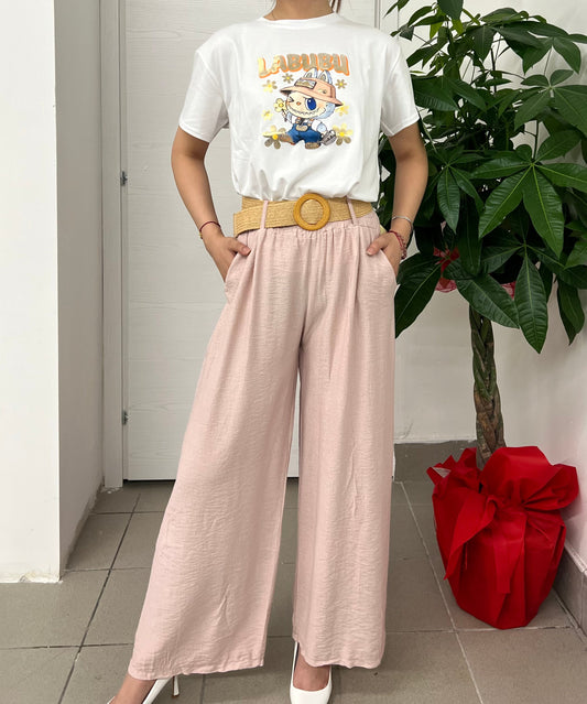 Pantaloni a palazzo con cinta FGD MODA