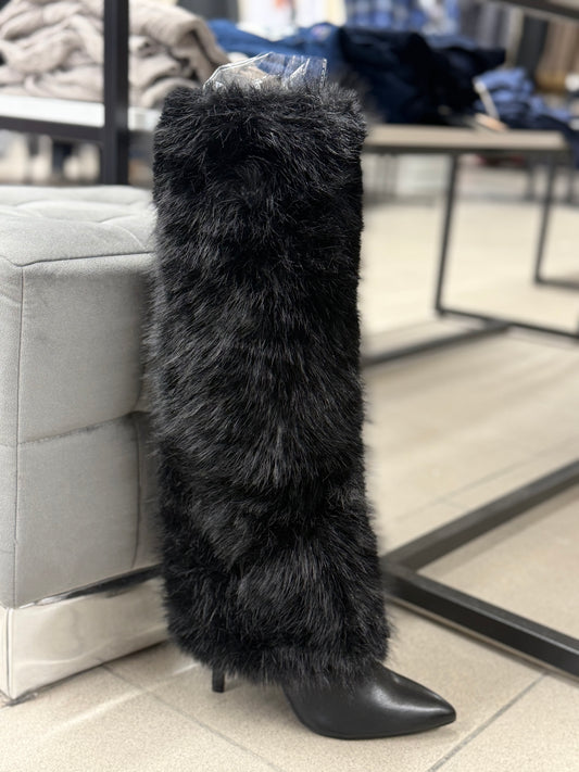 Stivali alti con pelliccia tacco 10cm FGD MODA