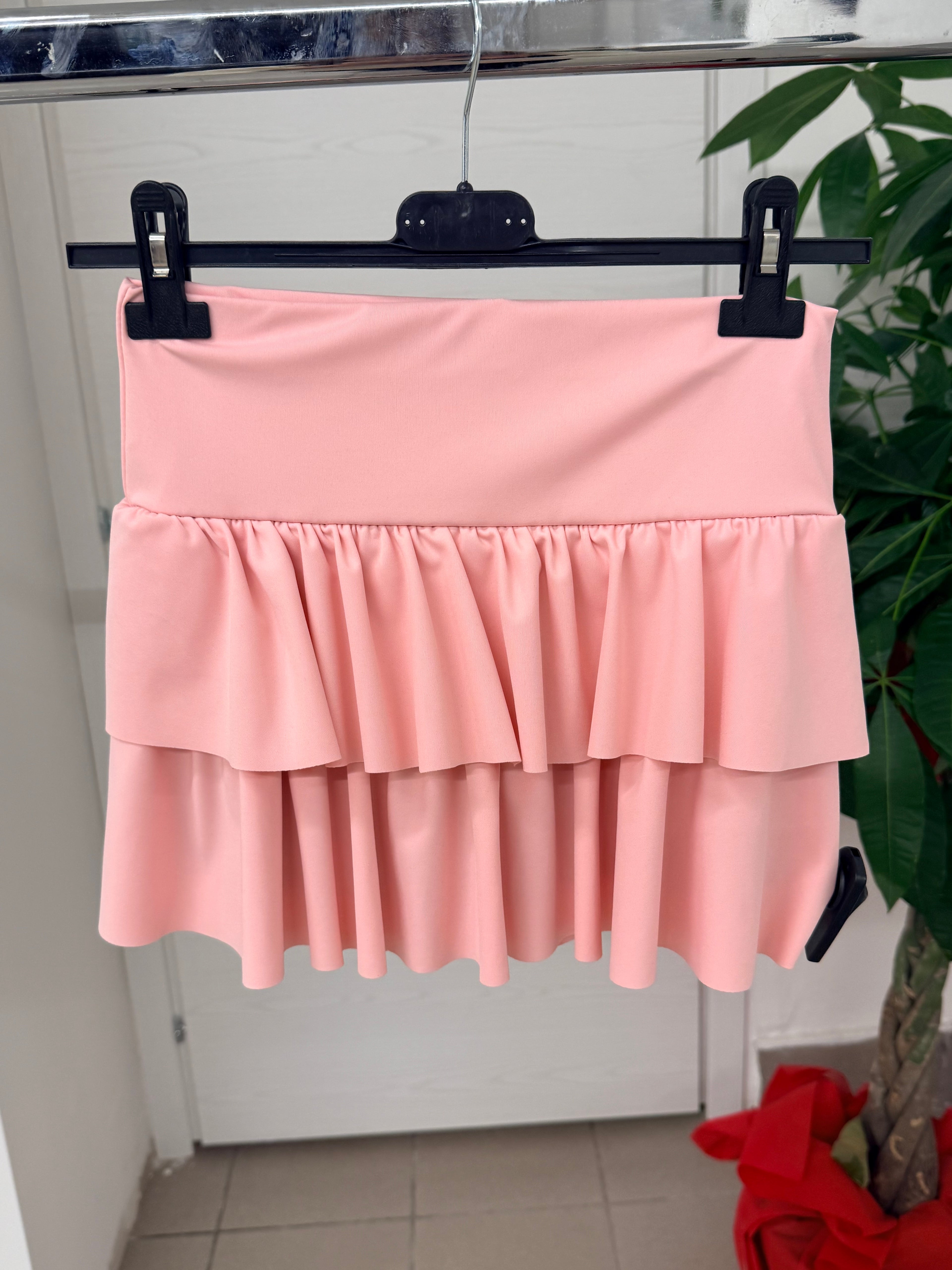 Mini gonna a balze con pantaloncino FGD MODA