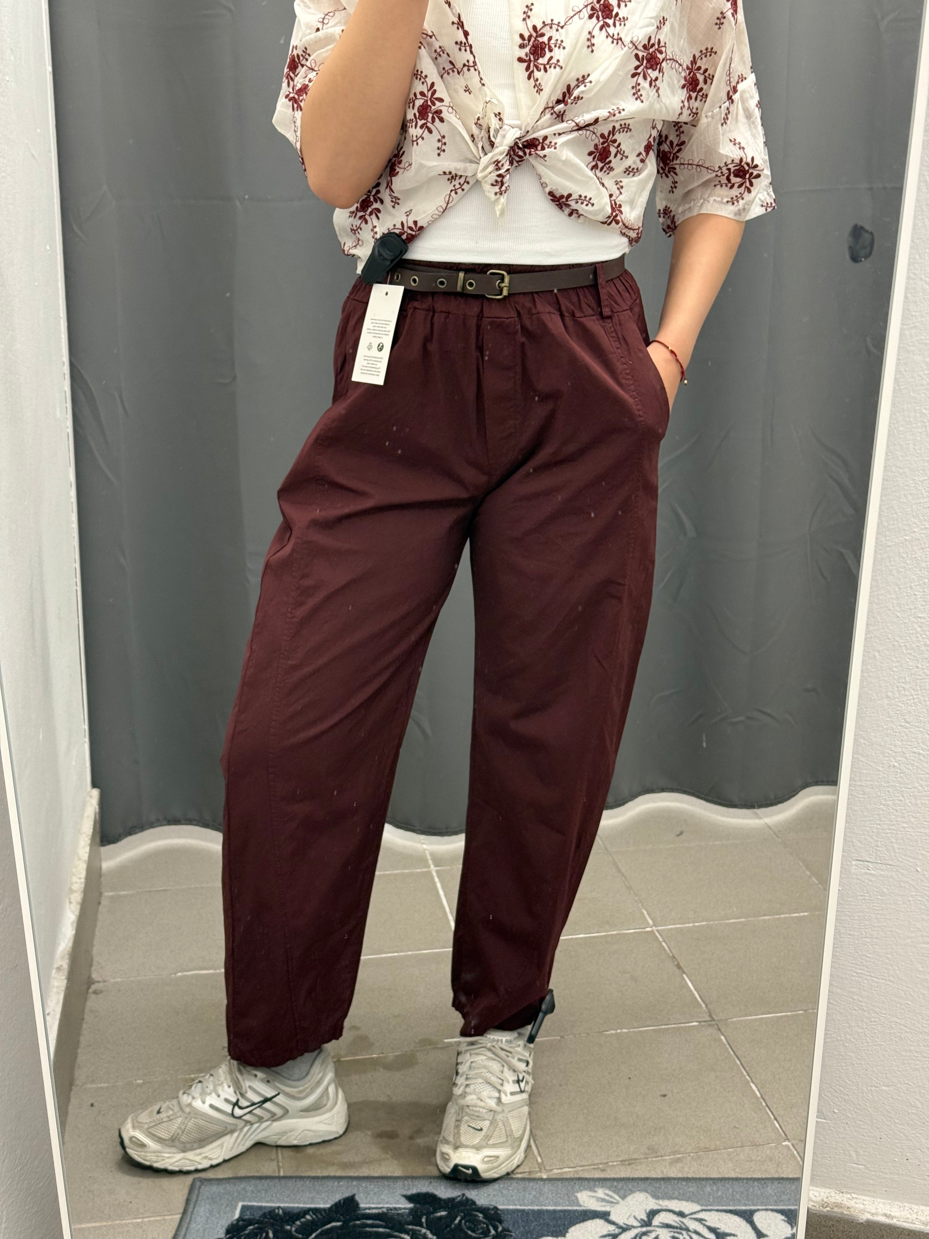 Pantaloni balloon 100% cotone con cinta FGD MODA