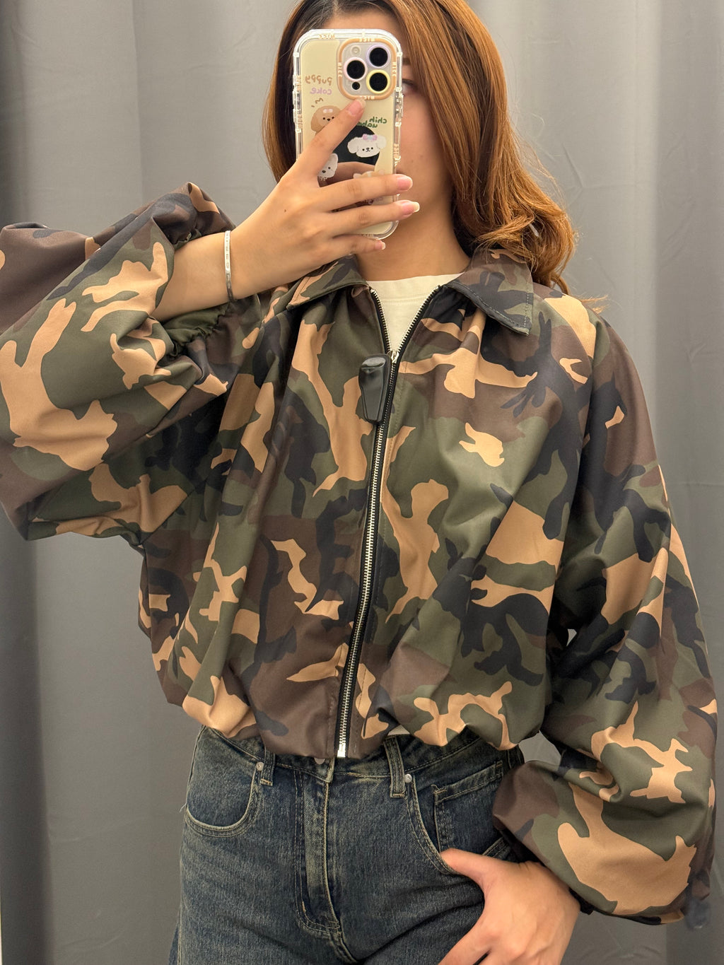 Giacca Bomber Crop Militare FGD MODA