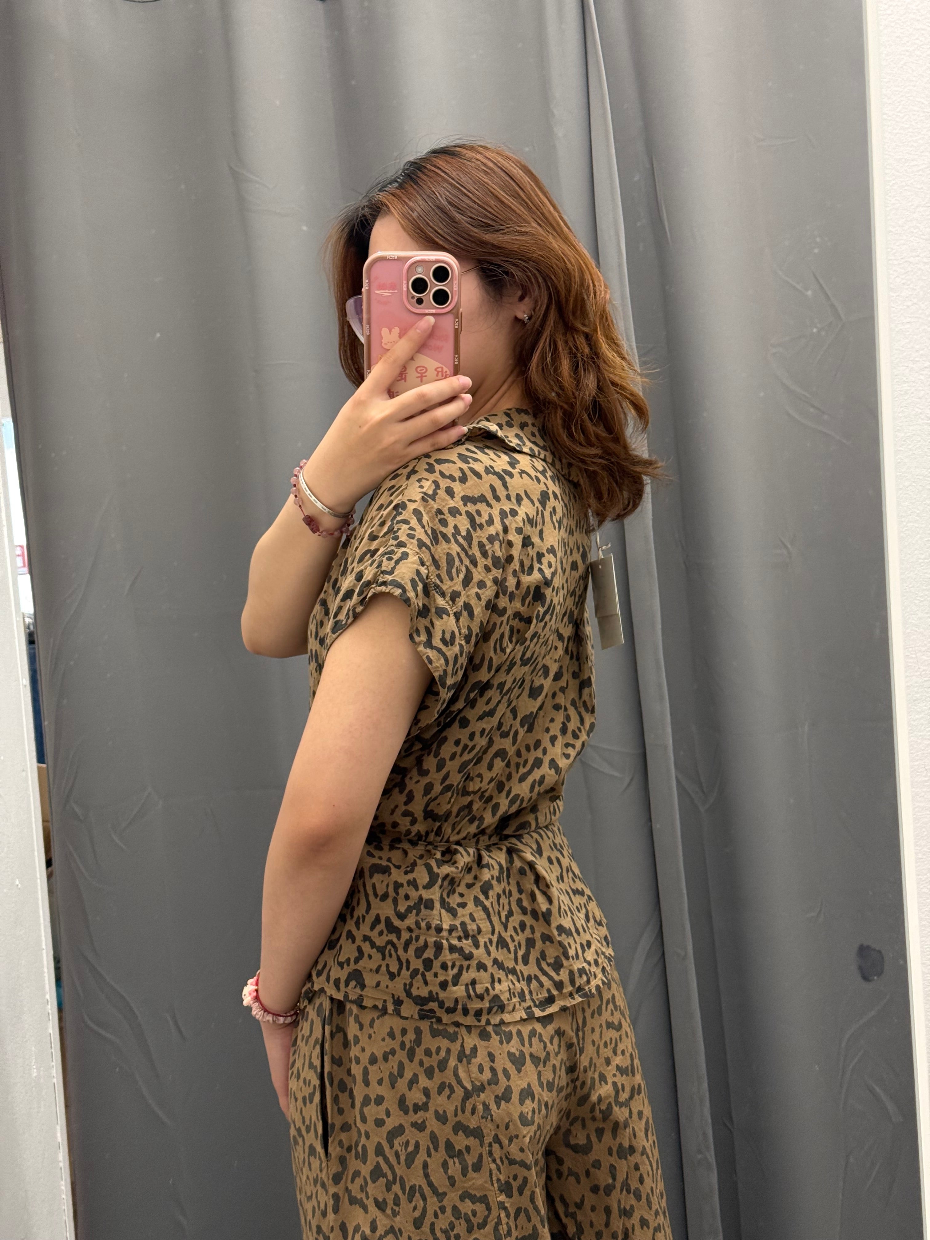 Camicia Leopardata 100% Cotone con Cinta FGD MODA
