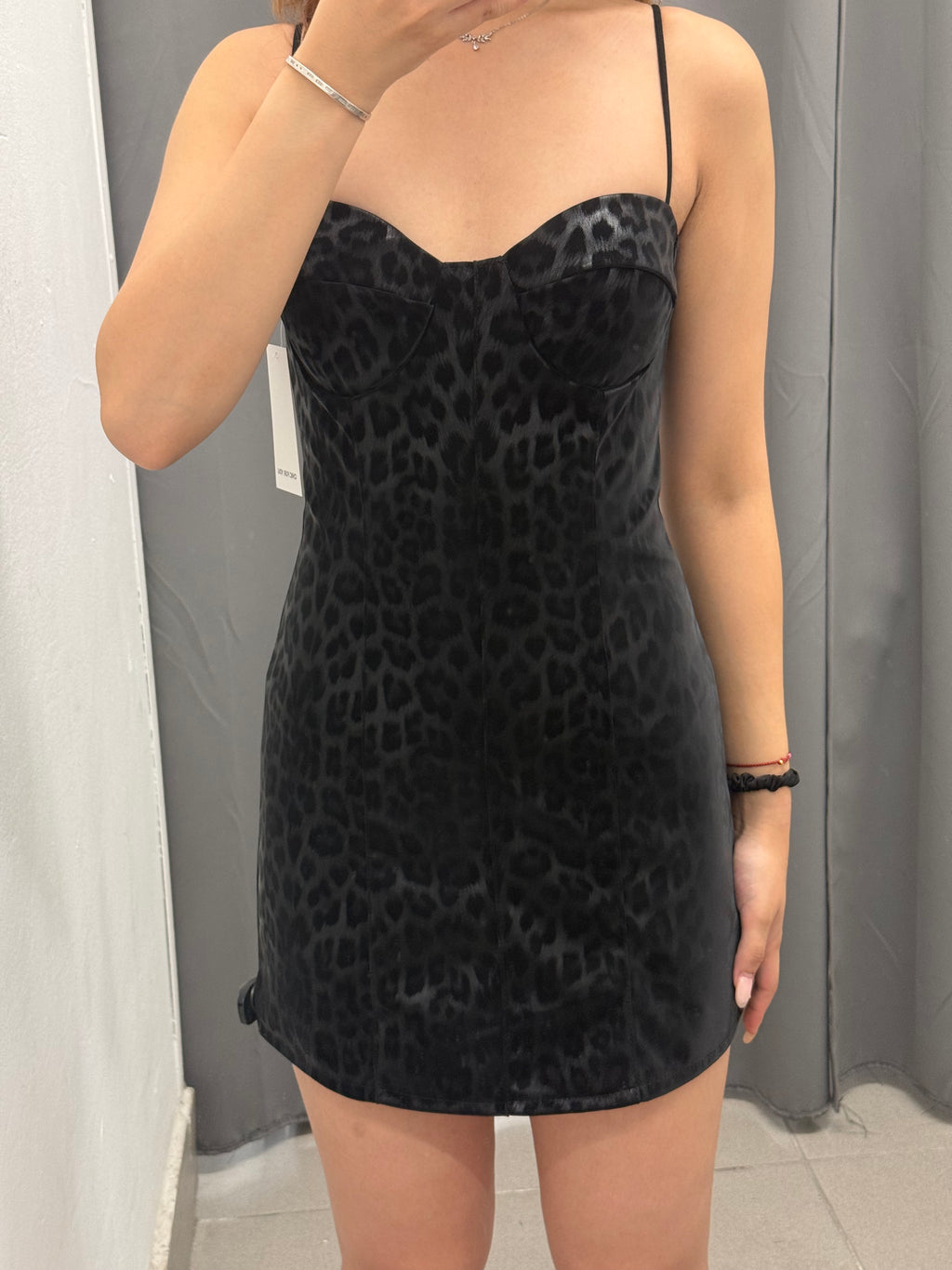 Abito Corto Leopardato Con Spalline Regolabili FGD MODA