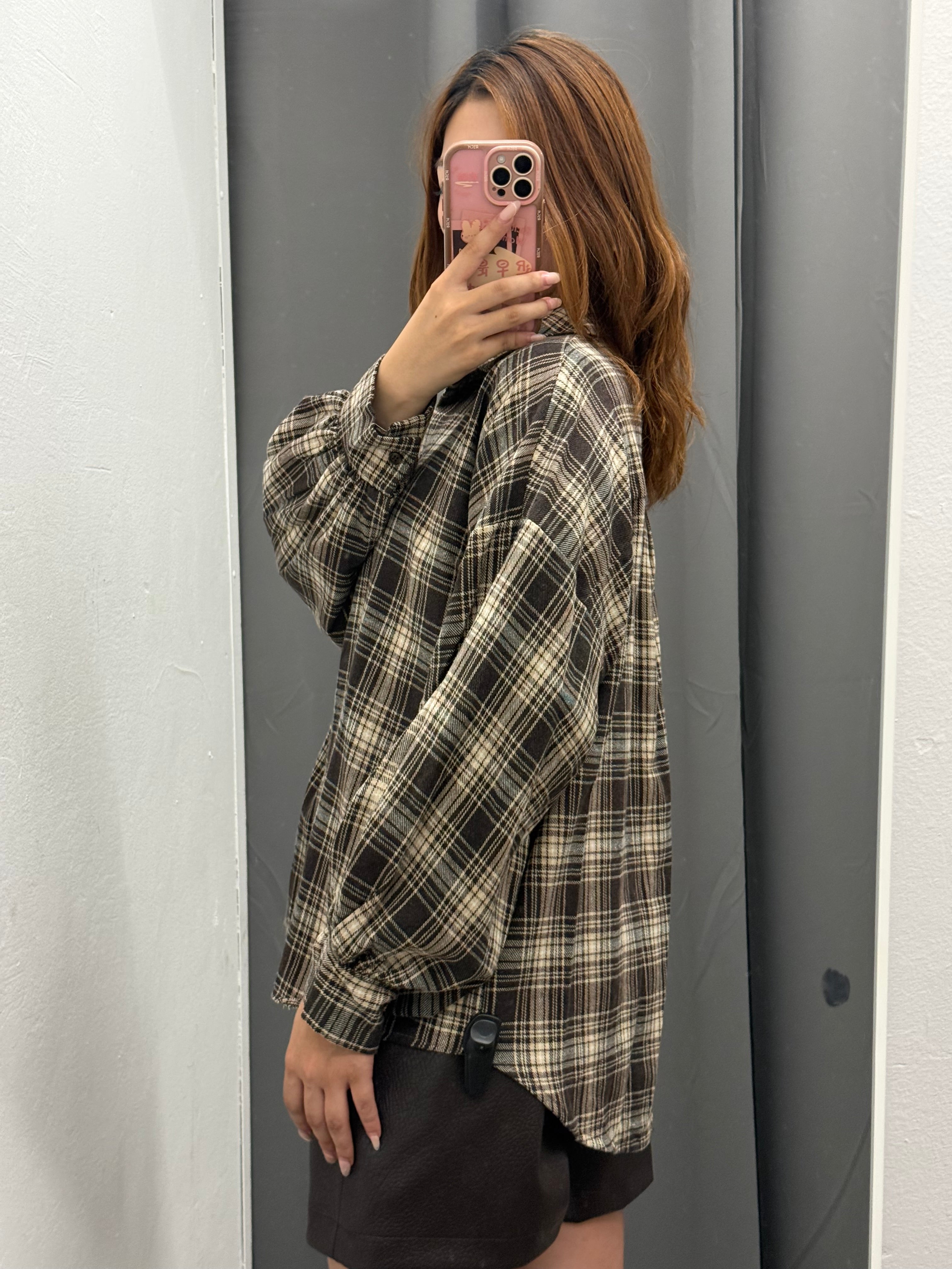Camicia Over Fit Scozzese Con Taschino FGD MODA