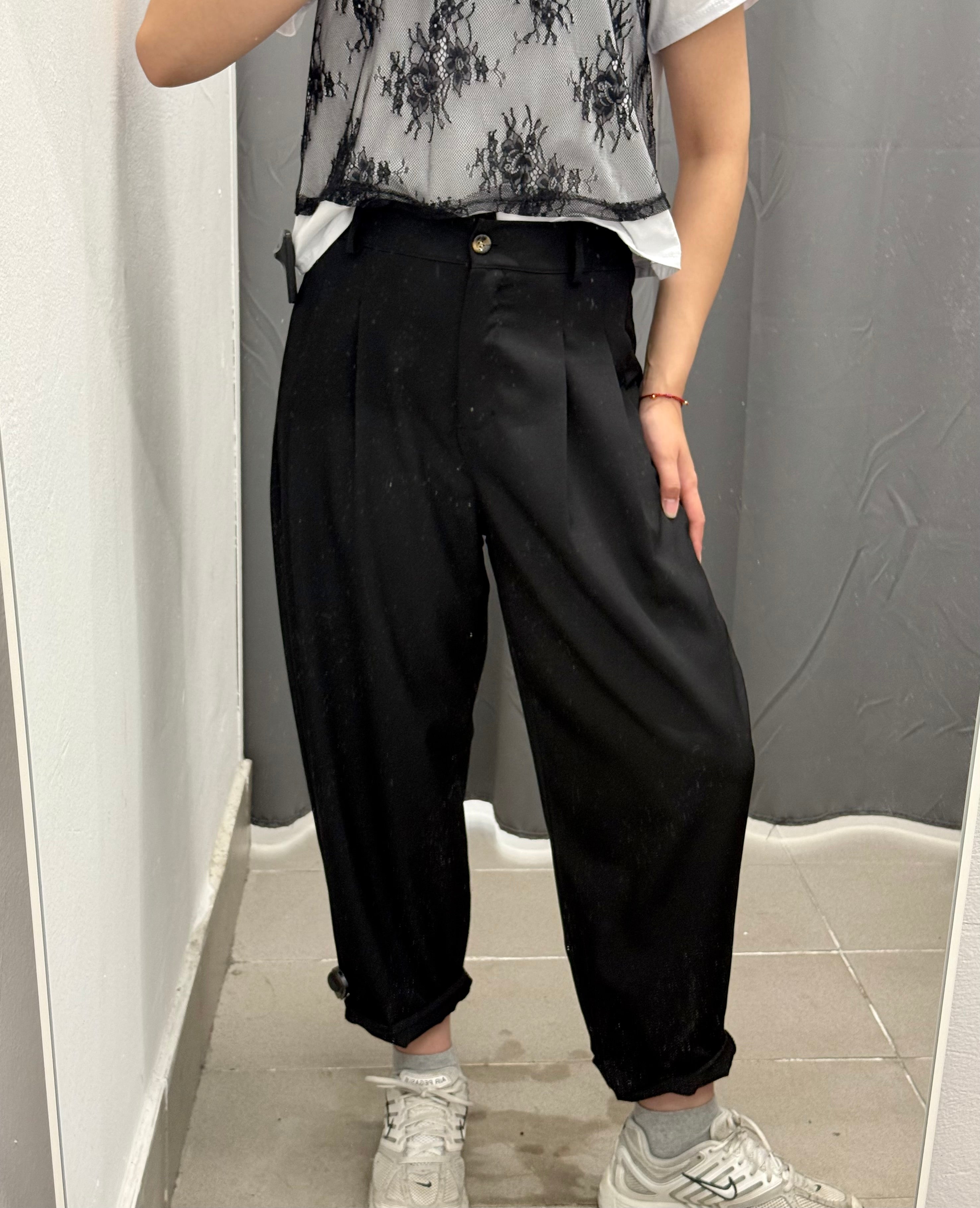 Pantaloni balloon con pence con risvolto FGD MODA