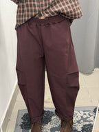 Pantaloni Balloon Con Cuciture Con Bottone Alla Caviglia FGD MODA
