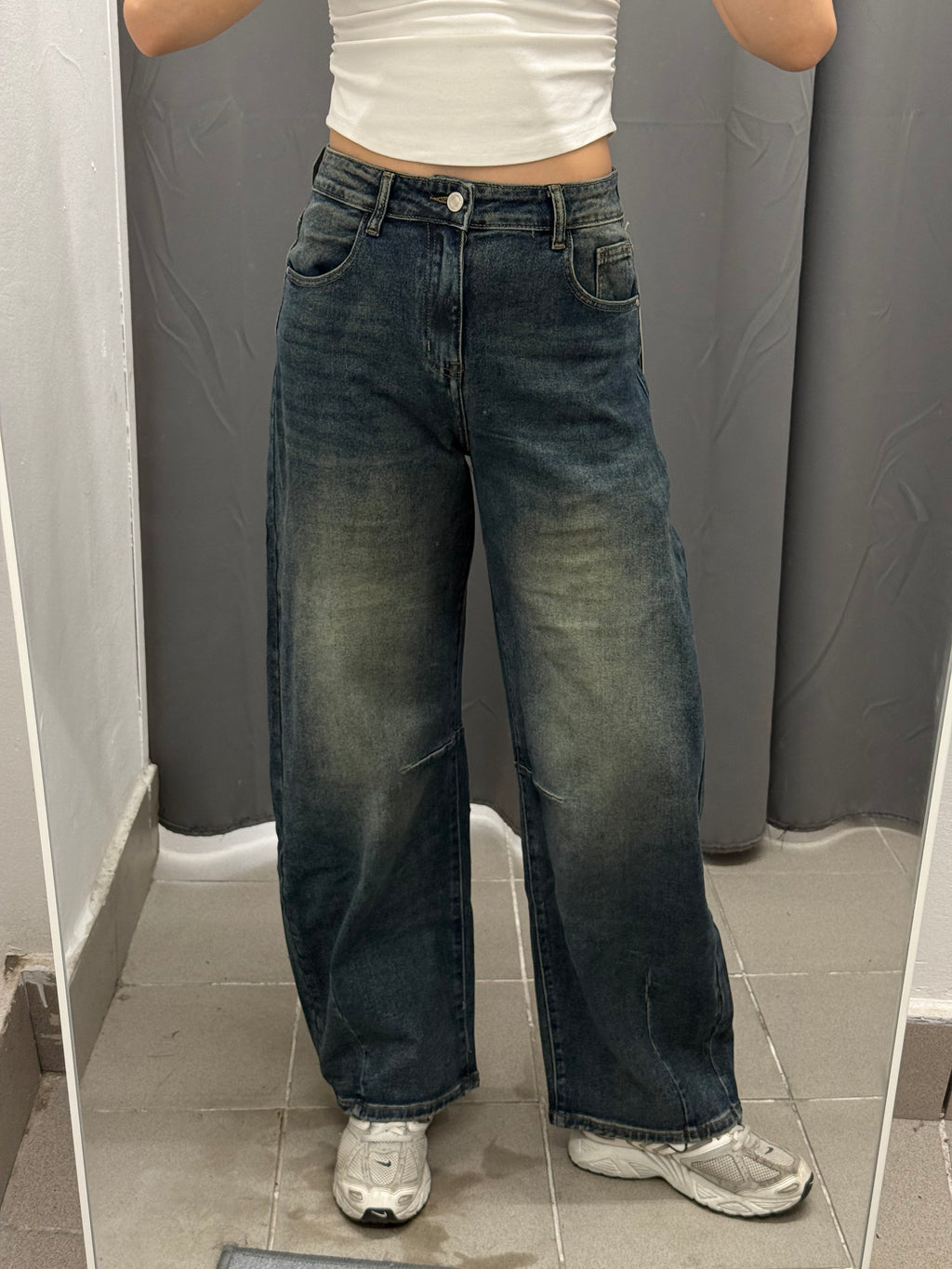 Jeans Barrel con Cuciture C2004 FGD MODA