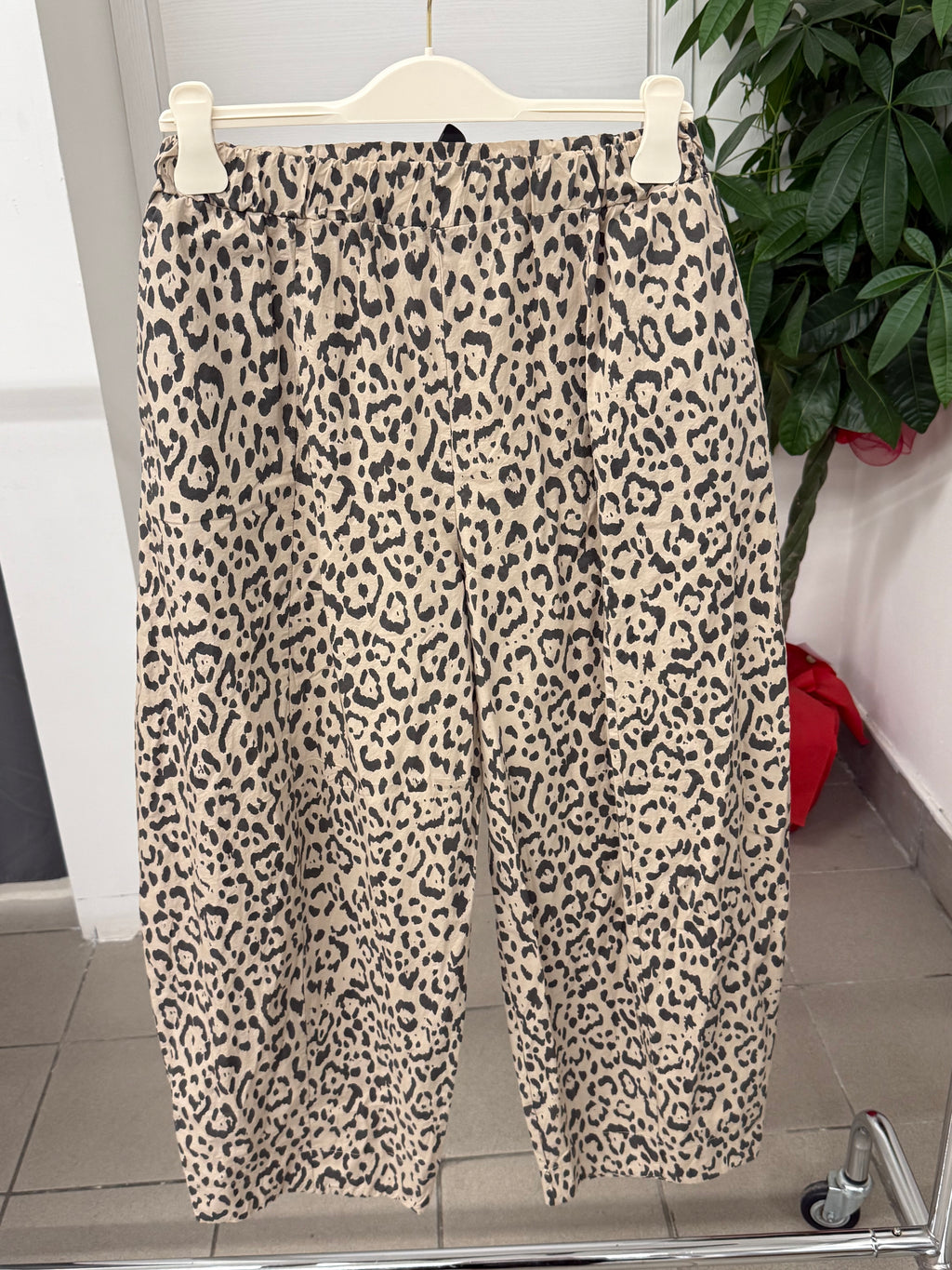 Pantaloni 100% cotone balloon leopardato FGD MODA
