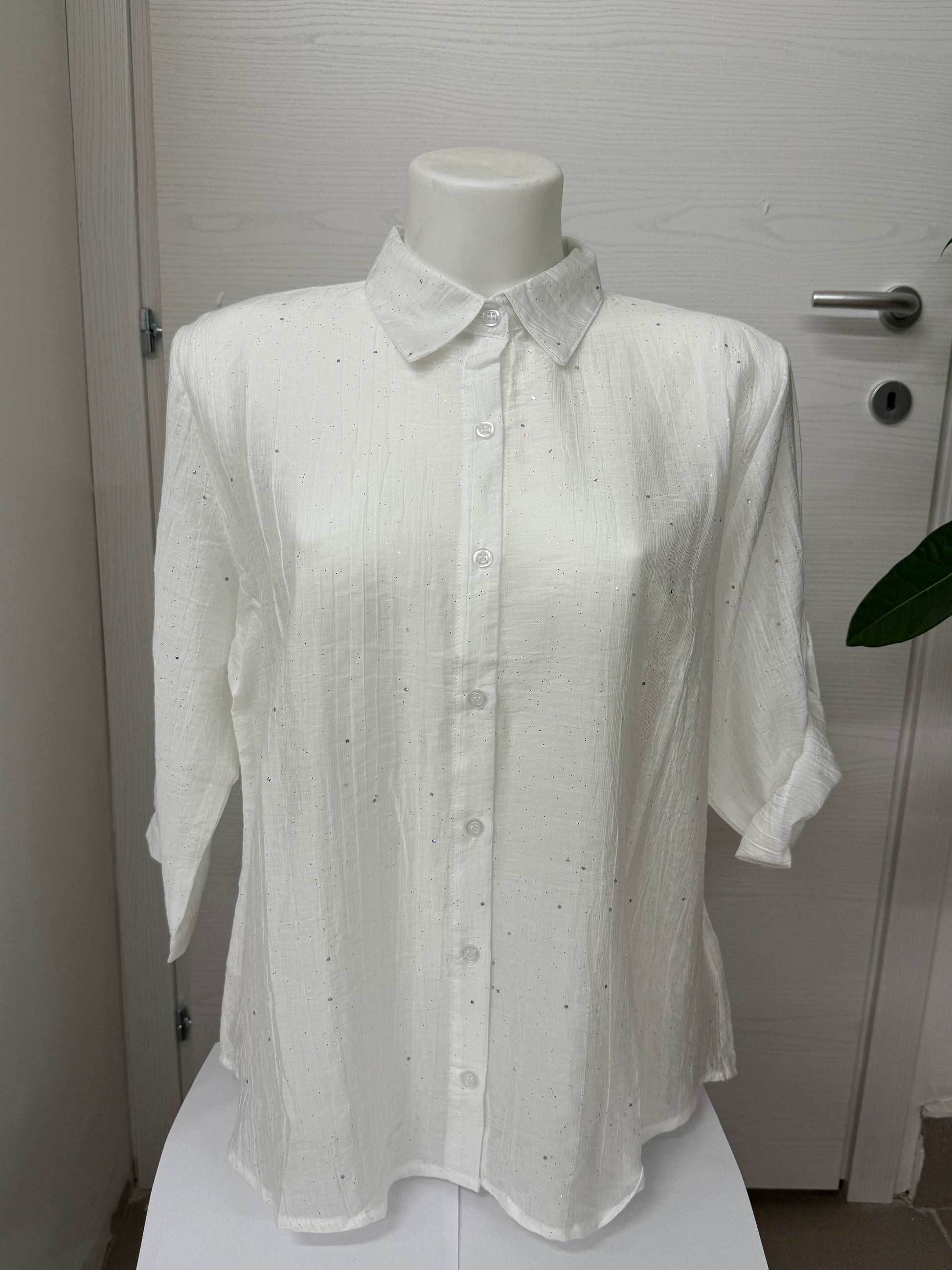 Blusa maniche a 3/4 con brillantini FGD MODA