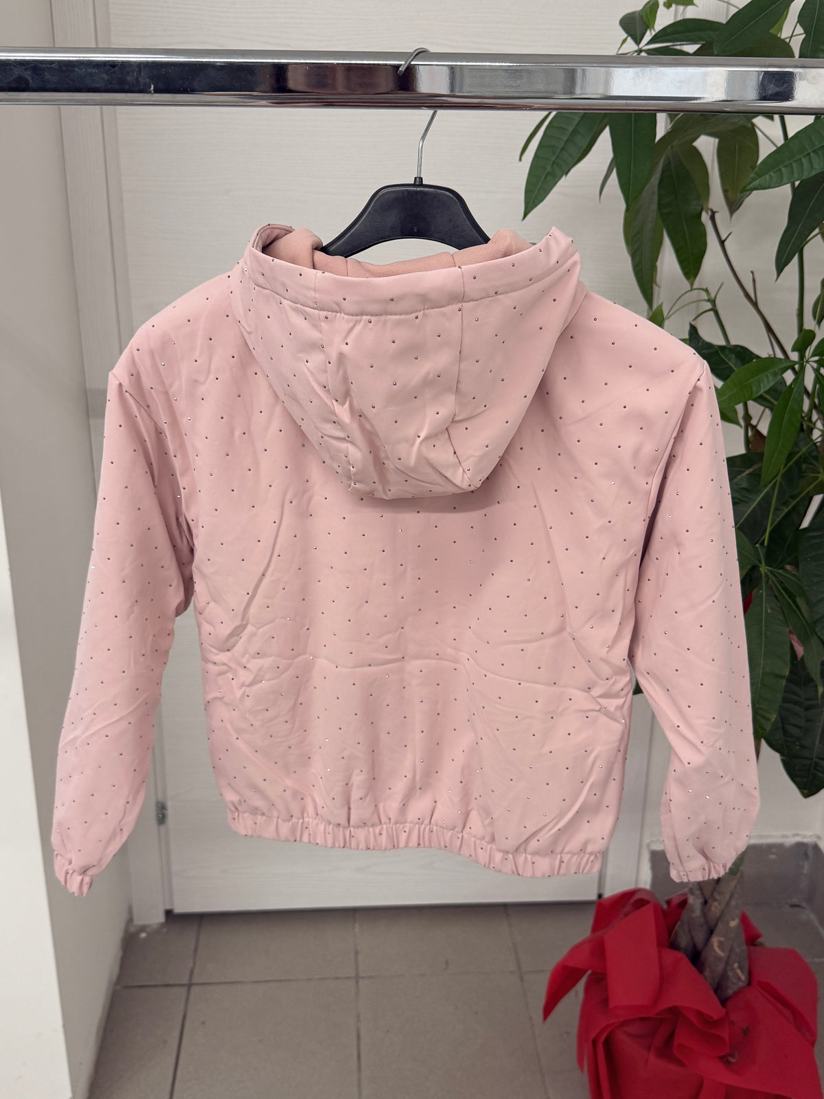 Giacca Bomber Brillantinata Con Cappuccio FGD MODA
