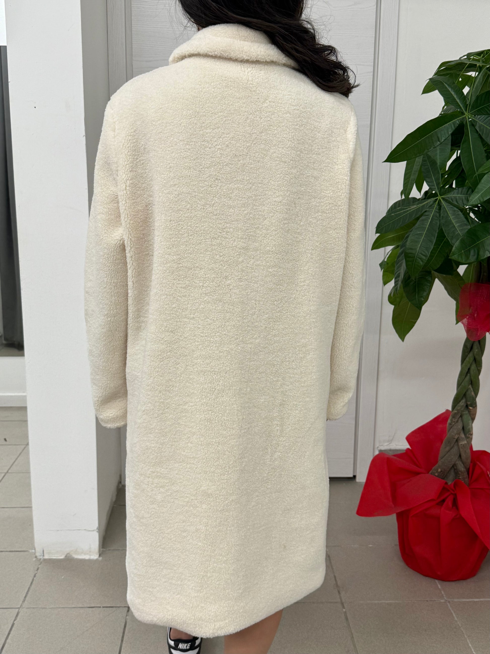 Cappotto lungo con pelliccia Teddy FGD MODA