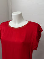 Maglietta maniche corte tinta unita con colletto lurex FGD MODA