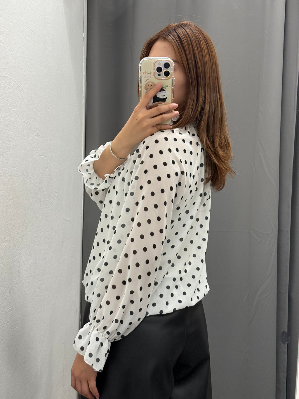 Blusa A Pois Con Maniche A Palloncino FGD MODA