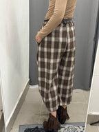 Pantaloni Barrel A Quadri Con Pence FGD MODA