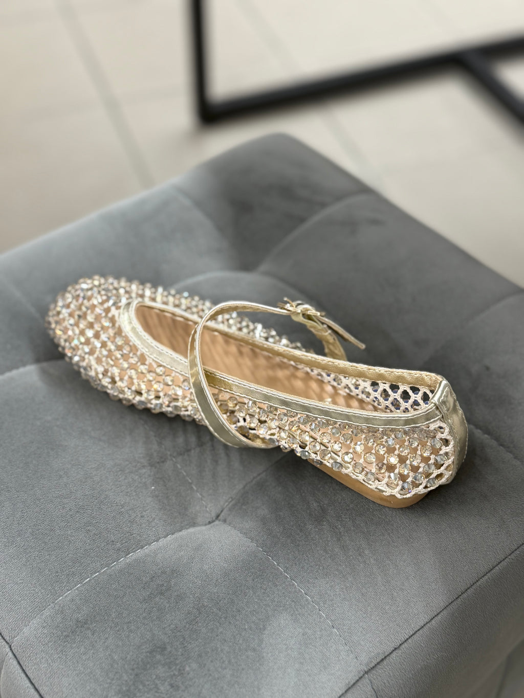 Ballerine Mary Jane forate con brillantini H97 FGD MODA