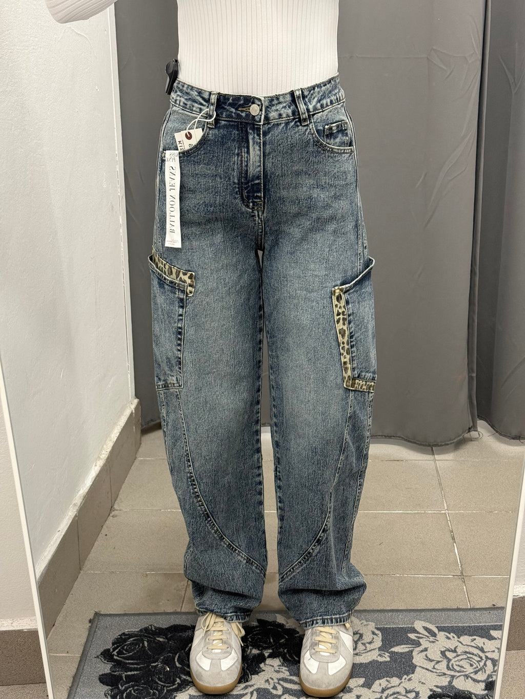 Jeans Balloon Con Inserti Leopardati M2390 FGD MODA