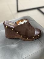 Zeppe in camoscio con borchie MS21015 FGD MODA