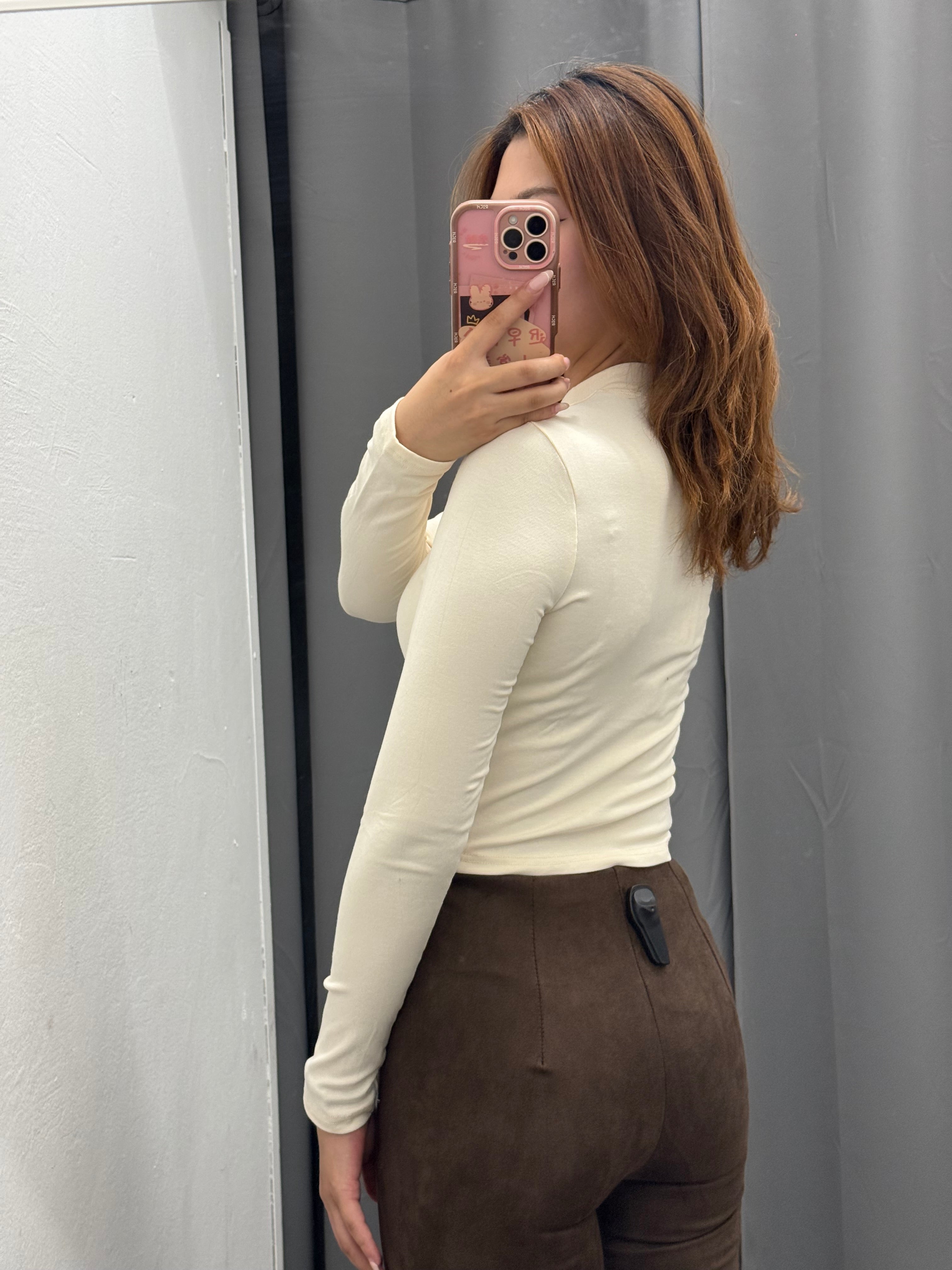 Maglietta Basic Crop Con Collo A Lupetto FGD MODA
