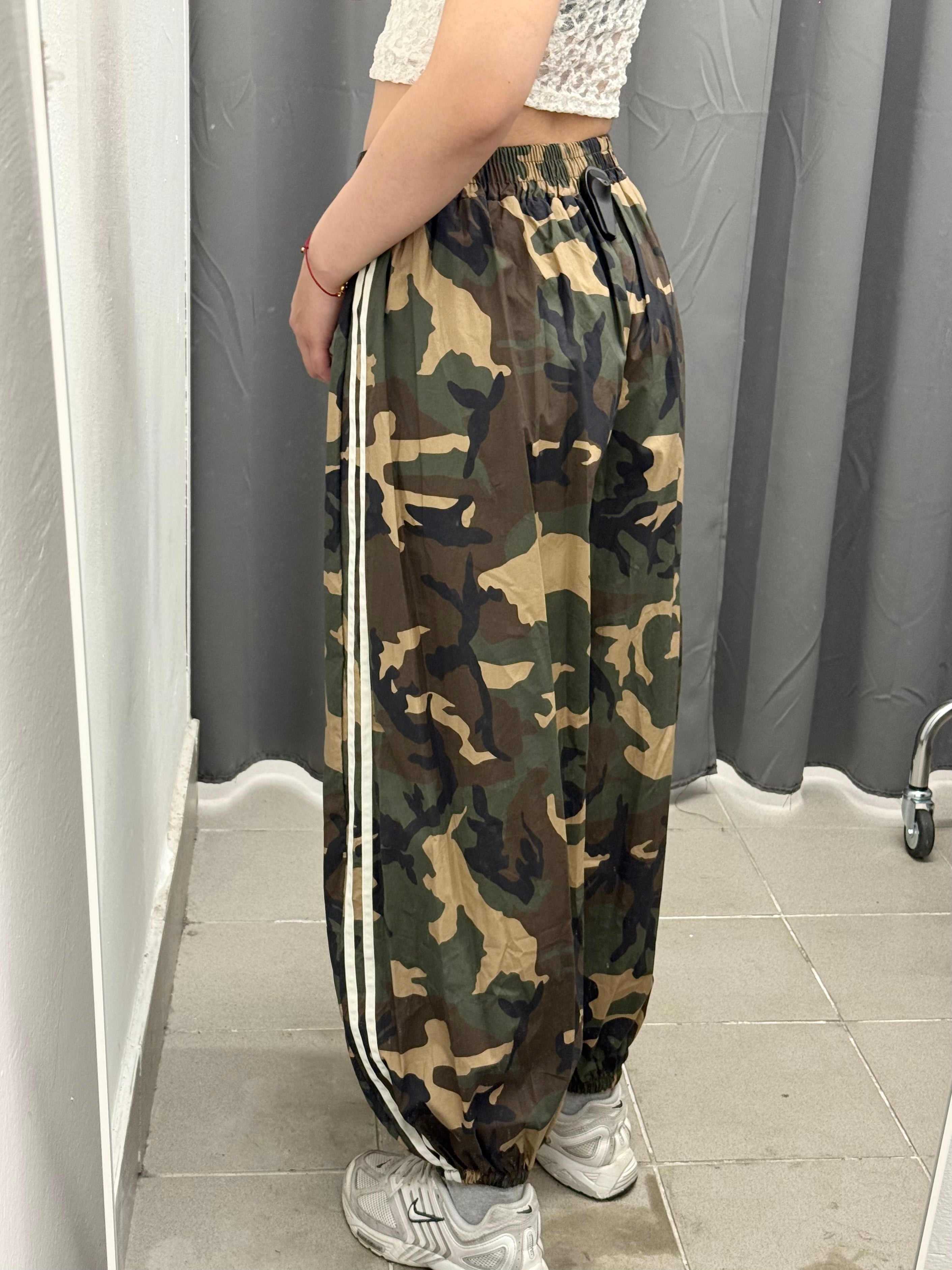 Pantaloni 100% cotone balloon militare con polsini FGD MODA