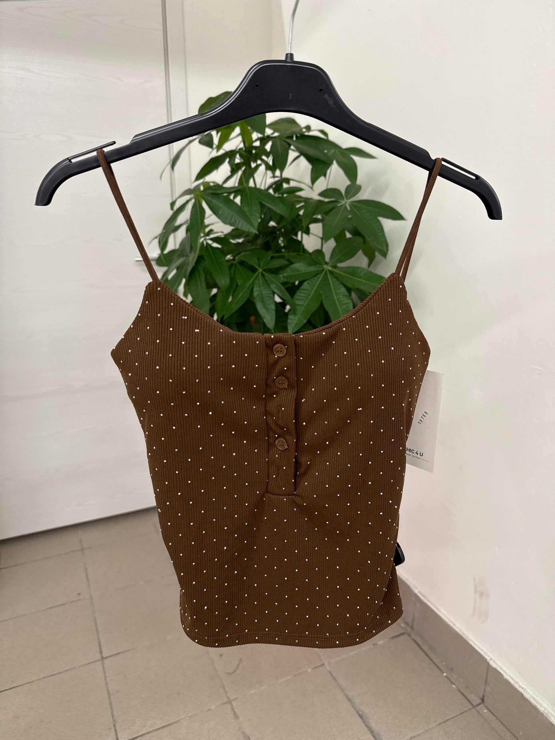 Top brillantinato con bottoni FGD MODA