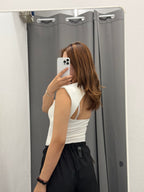 Top In Lycra Con Scollatura Sul Retro Con Spalle Imbottite FGD MODA
