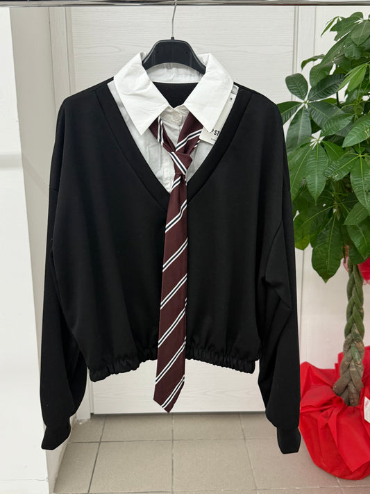 Felpa mosto camicia con cravatta FGD MODA