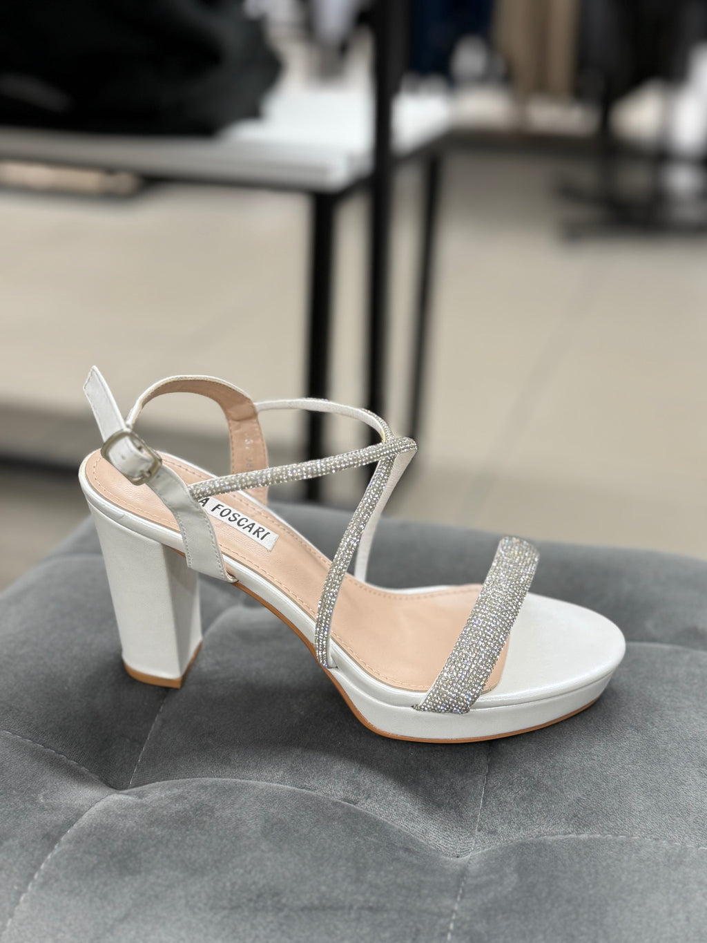 Décolleté a sandalo con brillantini tacco 10cm FGD MODA