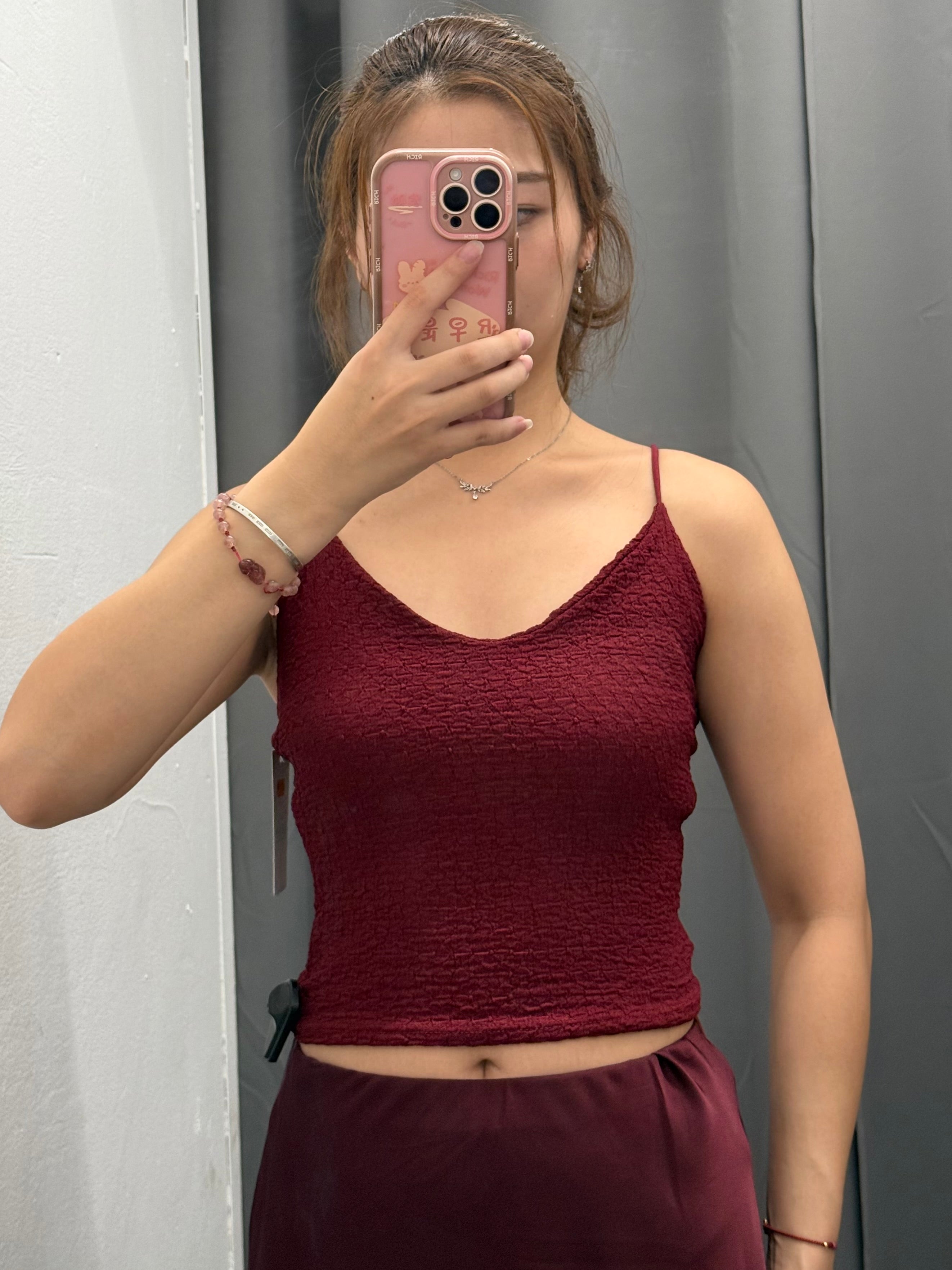Top Crop Effetto Gofrato con Spalline Regolabili FGD MODA