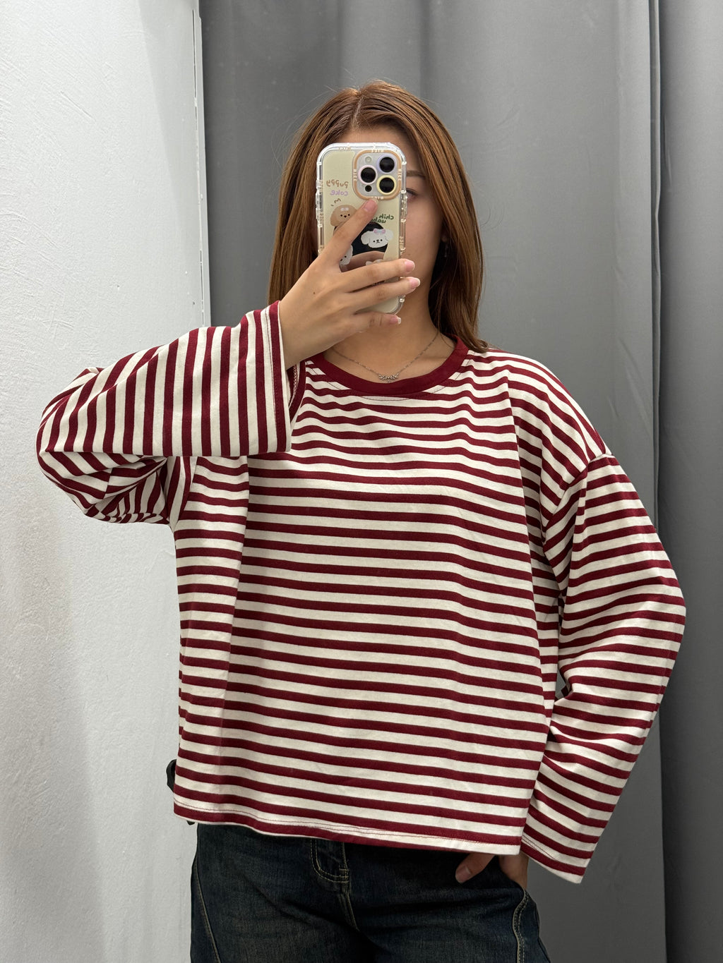 Maglietta A Righe Con Maniche Larghe FGD MODA