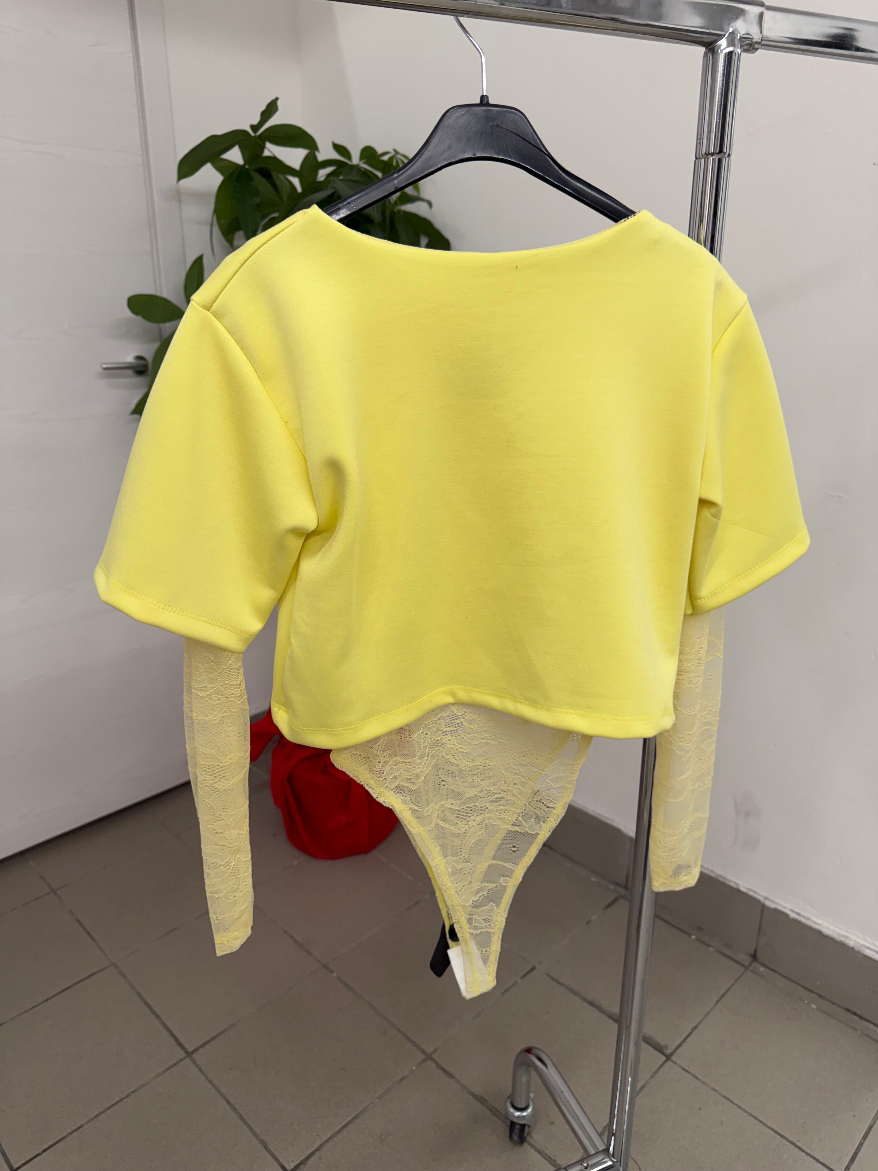 Body con maniche in pizzo FGD MODA