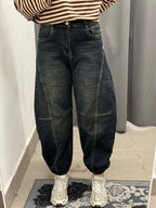 Jeans Balloon Con Cuciture Con Polsini LM807 FGD MODA